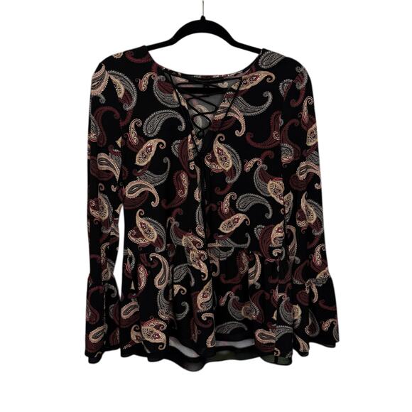 White House Black Market Paisley Blouse Size Small - Picture 1 of 5